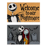 Gertmenian Nightmare Before Christmas Coir Doormat - 2x3 Welcome Mat (2-Pack), Ideal for High Traffic Areas in Front Door, Garage, Entryway - Welcome Nightmare/Jack & Sally, 80005