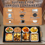 Warming Mat for Food (XXL32 x18), Warming Trays for Buffets Party and Daily Use, Temperature Control Food Warmer, Full Surface Tempered Glass Top Heating Food Warming Mat, Black Electric Warming Tray