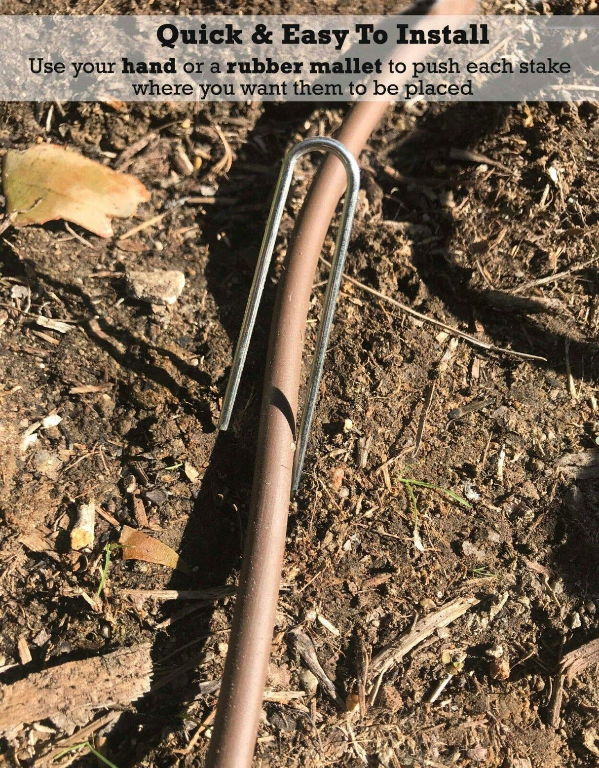 Sandbaggy DRIP TUBING Stakes Landscape Staples | 5 inch Length | Drip Anchors | Landscape Pins | Lawn Nails | Garden Stakes | Hold Drip Tubing Up to 1/4" Diameter | 14-Gauge Standard | Pack of 100