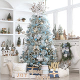 Sea Team Shatterproof Clear Plastic Christmas Ball Ornaments Decorative Xmas Balls Baubles Set with Stuffed Delicate Decorations (60mm/2.36 inch 30-Pack, Babyblue)