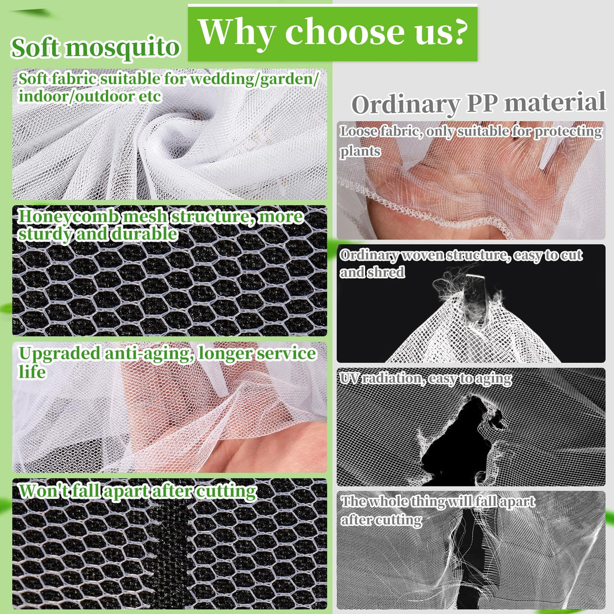 78 x 10 Ft Mosquito Netting for Garden Patio, White