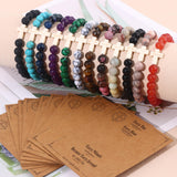 CASDAN 12Pcs 8mm Cross Beaded Bracelets for Women Men
