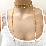 Lariat Wrapped Necklace, Long Wrap Necklace, Tie Choker Jewelry, Seed Bead Necklace, Beaded Choker, Christimas Gift Woman
