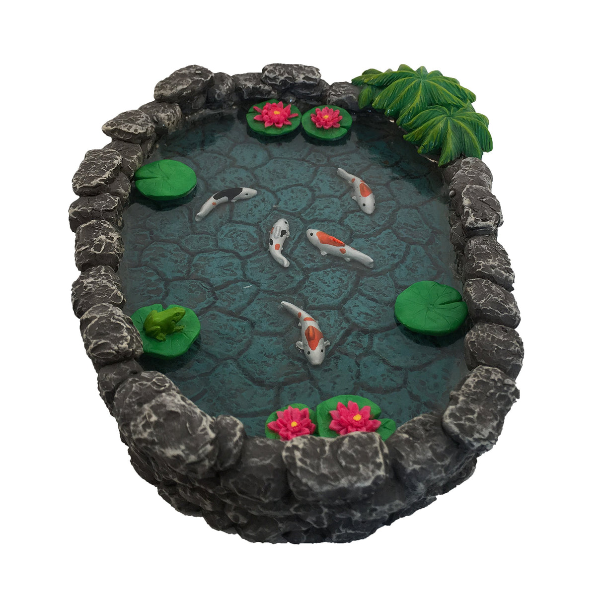 GlitZGlam KOI Miniature Pond for Fairy Garden - Enchanted Garden Accessories