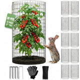 12 Pack 17" x 12" Tall Round Plant Cage - 36PCS Plant Support Cage Metal Wire Mesh Plant Protector for Outdoor Gardening Supplies Garden Protection Rabbits Chickens Ducks for Vegetables Flowers Shrubs