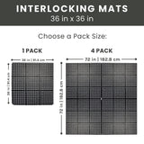 Envelor Interlocking Rubber Floor Mat Restaurant Kitchen Mat for Floor Anti Fatigue Bar Mat Door Mat Non - Slip Mat Indoor Outdoor Shower Pool Drainage Mat Durable Garage Flooring 36 x 36 Inch