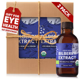 Grandpa Gifts from Granddaughter Wild Bilberry Extract USDA Organic Alcohol-Free 2x3.4oz Bottle of Liquid Bilberry Gift for Grandpa Health Gifts for Eyes High Bioavailability Liquid Extract 40 Serving