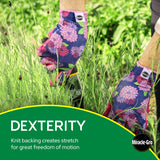 Miracle-Gro Women's Nitrile Coated Grip Floral Pattern Gardening Work Gloves 3-Pack, Extreme Comfort, Excellent Grip, Water Resistant, Pink/Purple, Medium, (MG37126/WML)