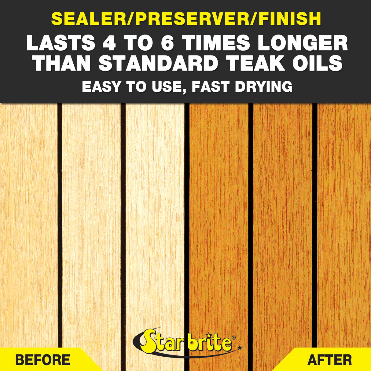 Star brite Premium Golden Teak Oil - Sealer, Preserver, & Finish for Outdoor Teak & Other Fine Woods, 32 oz
