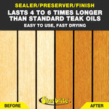 Star brite Premium Golden Teak Oil - Sealer, Preserver, & Finish for Outdoor Teak & Other Fine Woods, 32 oz