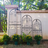 SCENDOR Garden Trellis for Climbing Plants 70.8" H x 25.6" W Metal Wrought Iron Outdoor Wall Panel for Vines Flowers Elegant Accent Decorative Garden Structure