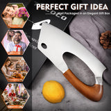 ROCOCO Meat Cleaver Knife Unique Effort Saving Kitchen Knife Professional Stainless Steel Chef Cooking Knives for Cutting Meat Vegetable Father Mother Christmas Gift Bronze