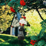 WONDHOME Solar Hanging Gnome Garden Statue Climbing Rope Gnome with LED Lantern Outdoor Decor Tree Hugger Yard Porch Wall Decoration Christmas Thanksgiving Birthday Gardening Gift for Mom Women