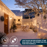 Joiedomi Christmas String Lights Indoor,300(3x100) Mini Warm Fairy Light,64.5FT Lighting Decor for Patio Dorm Classroom Bedroom Holiday Wedding Party Garland Birthday Festival,White Wire