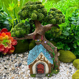 Mood Lab Fairy Garden Figurines - Tree House (8.5" H) - Miniature Decorative House - Outdoor & Indoor Garden Decor
