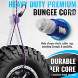 GOEASY0312 Premium Bungee Cords Heavy Duty - 20 pcs Bungee Cords with Hooks in A Storage Jar Includes 10", 18", 24", 30", 36", 48" Bungie Cord Bundle