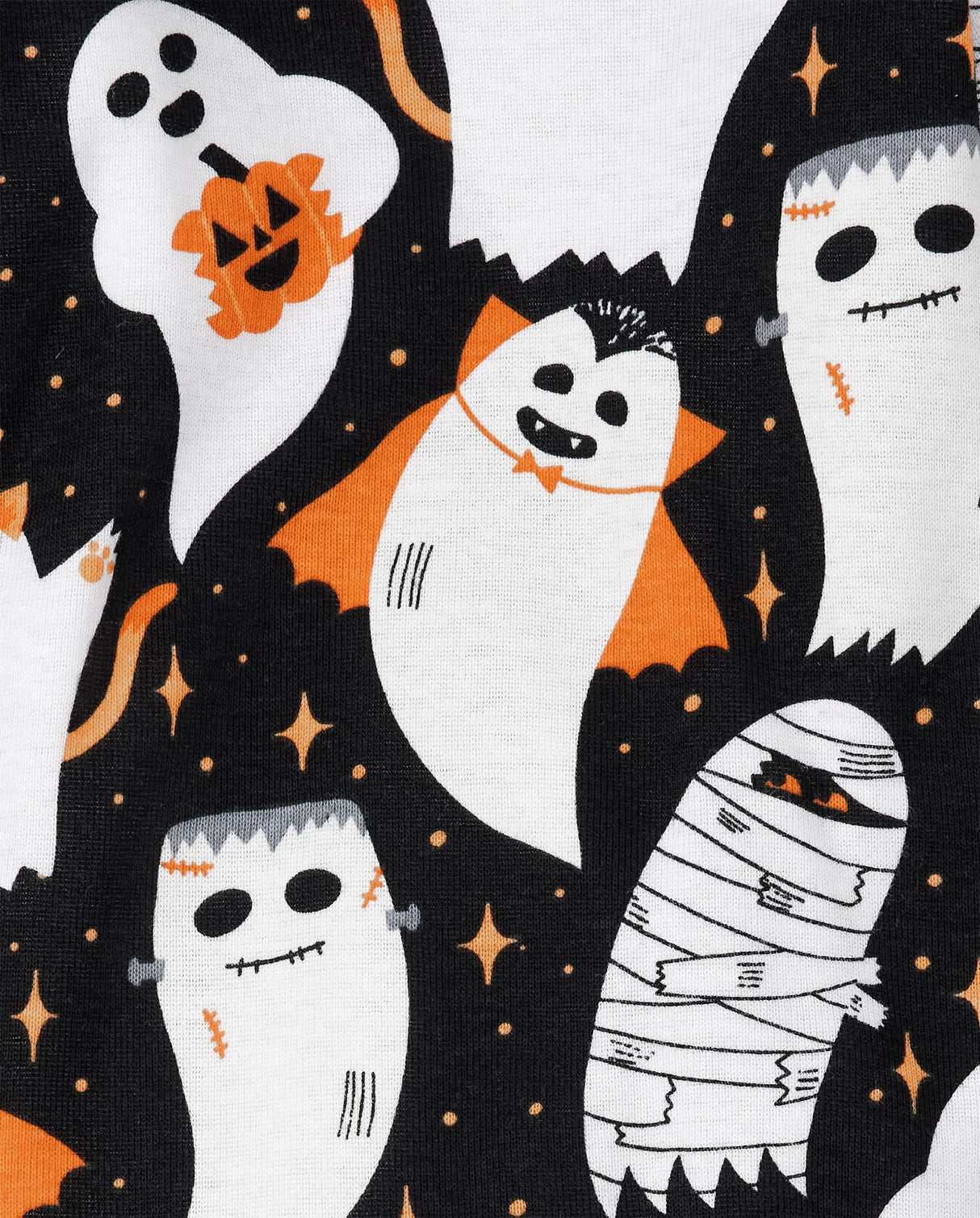 The Children's Place baby girls Family Matching Christmas Holiday Sets, Snug Fit 100% Cotton, Adult, Big Kid, Toddler, Pajama Set, Hlwn Blk Ghost, 7 US