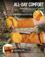 WORKPRO Gardening Gloves, Long Leather Garden Gloves for Women & Men