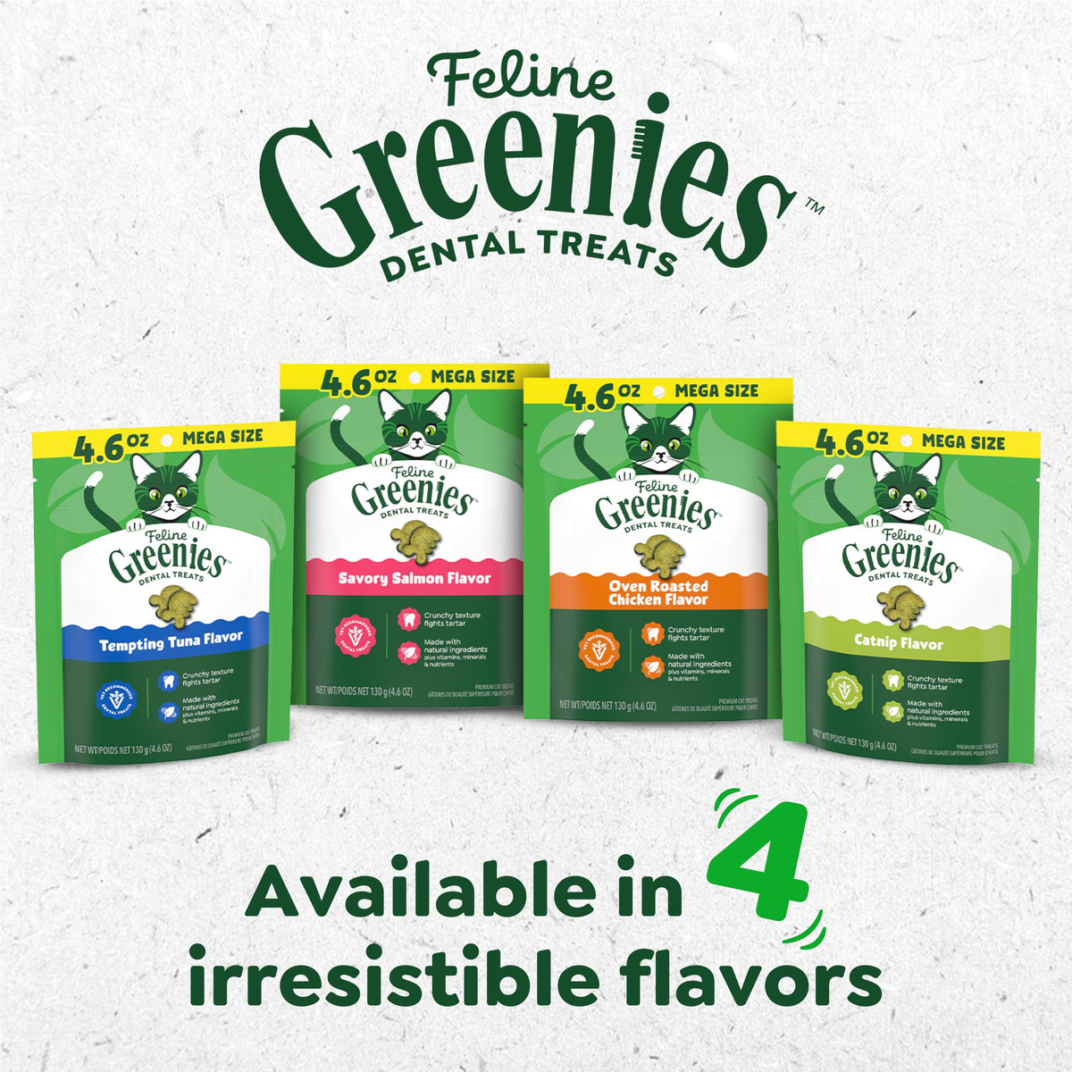 Greenies Feline Natural Dental Cat Treats, Roasted Chicken Flavor, 21 oz