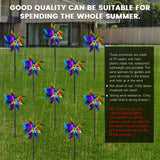 DECEED 10 PCS Reflective Pinwheels for Yard and Garden Bird Devices Pre-Installed Sparkly Wind Spinner Deterrent to Scare Birds Away from Yard Patio Farm (Multicolor-1)
