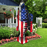 YMYIELD Patriotic USA American Fish Windsock 40 Inch Durable Outdoor Hanging Decoration for Yard Garden Patio Home and More