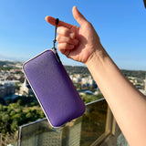 OneJoy Phone Purse bag for women, Mobile Phone Bag for Men, Neoprene Phone Pouch Case Carrying with Clip & Puller for iPhone, Phone Wallet with Lanyard M Size [Purple]