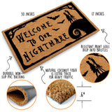 Nightmare Christmas Door Mat 30x17 Inch, Jack Door Mat for Covered Outdoor Area, Nightmare Christmas Doormat, Welcome Mat w/Non-Slip Backing