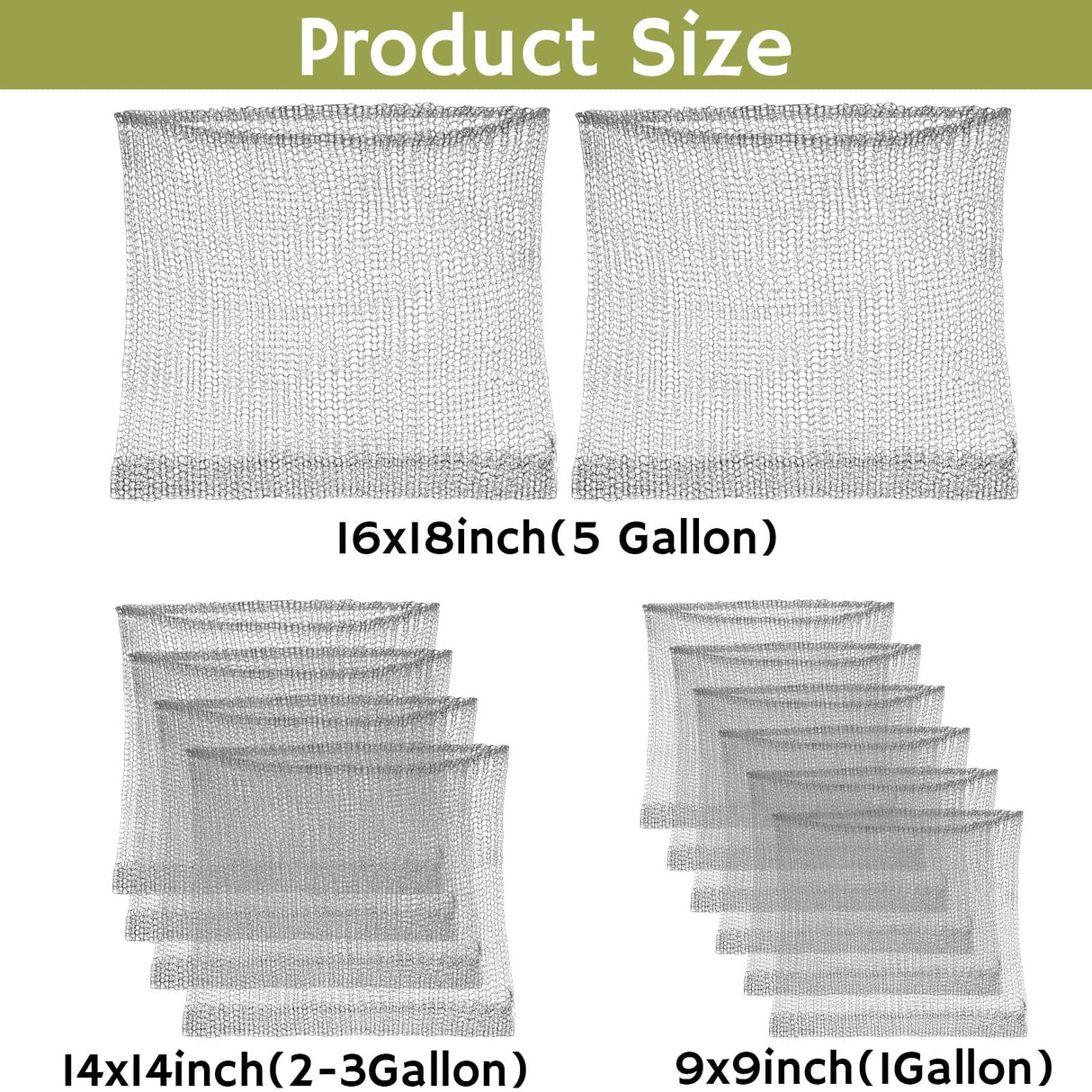 12 Pcs Gopher Baskets Plant Root Gopher Wire 1/3 / 5 Gallon Stainless Steel Gophers Moles Voles Mesh Baskets for Garden Tubers Plants Trees Flowers Bulbs Crops