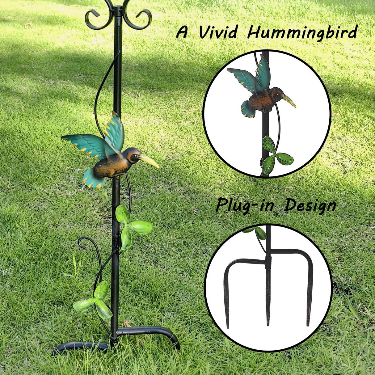 TICKCACY 30.5" Gazing Ball Stand, Trident Base Gazing Globe Stand for 10 Inches Gazing Globes, Metal Gazing Ball Display Holder for Outdoor Garden Lawn Yard