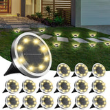 INCX Solar Ground Lights,20 Pack Solar Lights Outdoor Waterproof, Solar Garden Lights Landscape Lighting for Patio Pathway Lawn Yard Deck Driveway Walkway, Warm White