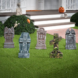 JOYIN 17” Halloween Foam RIP Graveyard Tombstones (5 Pack), Halloween Tombstones Outdoor Decorations for Graves Decorations with 12 Metal Stakes for Cemetery Yard Lawn Party Decor