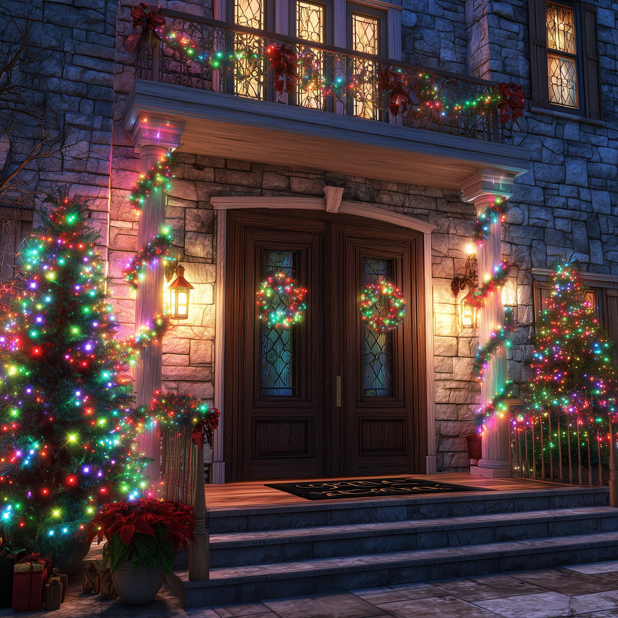 Joomer Christmas String Lights - 66FT 200LED RGB String Lights with Remote, Waterproof Outdoor Indoor with Timer Memory Function for Tree, Yard, Christmas Decor (Non-Connectable)