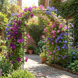 DoCred Garden Arch Trellis, 87''H x 75''L Metal Trellis for Climbing Plants