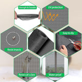 QWR Pet Proof Window Screen and Screen Door Replacement, 48"x 360" Upgraded Durable Thickened Vinyl Coated Wire-Like Mesh for Sliding Screen Door,Patio,Windows(Rolled Package Without Tool Kit)