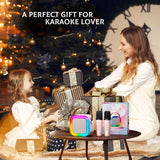 IROO Mini Karaoke Machine for Kids, 2025 TOP Toys Christmas Birthday Gifts Ideas for Girls Ages 4, 5, 6, 7, 8, 9, 10, 12+ Years Old, Portable MP3 Player with 2 Wireless Mics for Party
