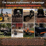 Impact IMPLEMENTS® 1500lb ATV/UTV/Tractor Trailer with Solid Steel Floor, Aggressive Tires, & Pivoting Tongue. Great for Agricultural Use & Land Management. Designed in Trademarked in The USA!