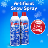 Prextex Winter Textured Snow Spray - 2 Pack 13oz Aerosol Bottles - Flocking Spray for Christmas Tree, Artificial Snows for Crafts, Fake Snows for Windows, Holiday Decorations, Snow Effect