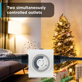 GE 24‑Hour Mechanical Outlet Timer Switch, Dual Grounded Plug‑in Control for Indoor Lighting, Lamps, Christmas Trees, Fans and Small Appliances (2 Pack), 46211