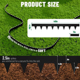 SnugNiture Galvanized Steel Landscape Edging - 4.5 inch Hammer-in Metal Garden Edging with 16Pcs Stakes, Edging for Lawn, Flower Bed and Yard - Garden Edger Border (50Ft Total)