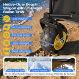 VELUVIA Beach Wagon with Big Balloon Wheels for Sand, 450LB Heavy Duty