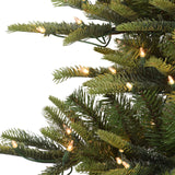 Puleo International 6.5 Foot Pre-Lit Aspen Fir Artificial Christmas Tree with 500 UL Listed Clear Lights, Green