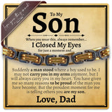 Love You This Much Sentimental Father to Son Gift | Men's 5mm Twist Steel Bracelet | Present for Son from Dad | 8"+1" Extender | Luxury Gift Box & Card (Gold-Black)