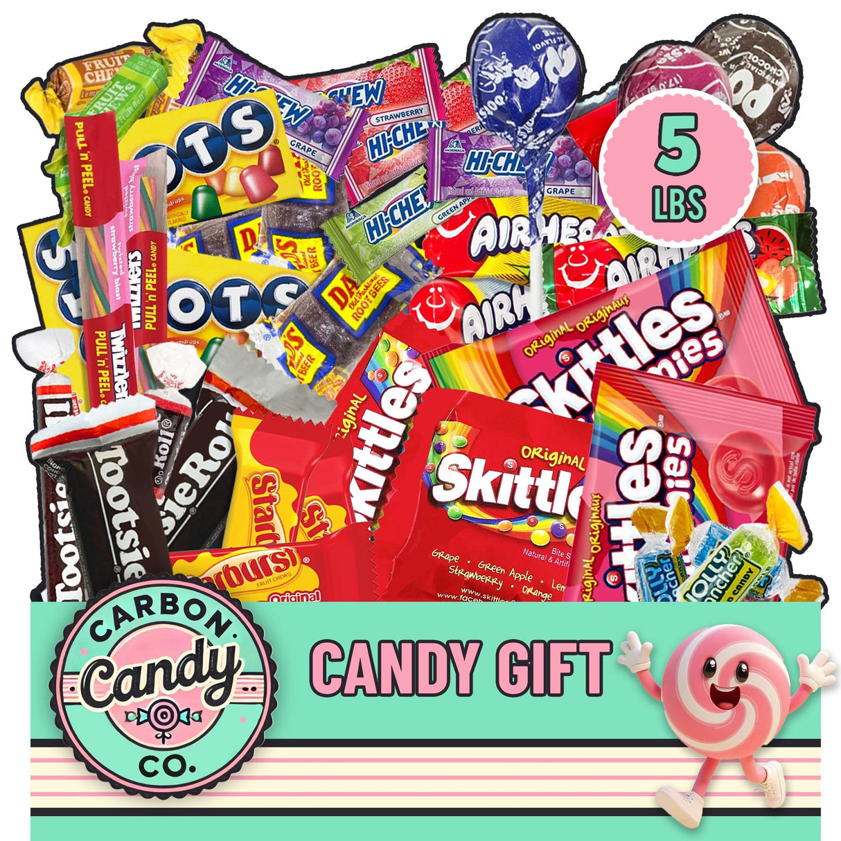 Bulk Candy Variety Pack - 5 lb Candy Individually Wrapped - Assorted Mix - Lollipops, Hard, Fruity - Dulces - Christmas - Big Bag for Party Favors