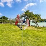 XLSWAIN Patriotic Star Metal Wind Spinner Outdoor, 47.3" H