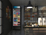 KoolMore Commercial One Glass Door Display Upright Beverage Refrigerator Cooler Merchandiser - 12 Cu. Ft [Black] (MDR-1GD-12C)