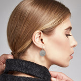 Boho Silver Medallion Drop Earrings for Women – Lightweight Hammered Disc Dangle Earrings with Tribal Mandala Design – Fashion Jewelry Gift for Free Spirits (Silver with Hook)