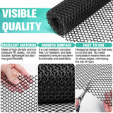 Plastic Mesh Fence Sheet 15.7IN x 50FT - 0.3IN Opening Plastic Chicken Wire Netting Roll Durable for Dogs, Poultry, Puppy, Garden Snake Barrier with 50 Pcs Zip Ties - Black
