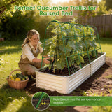 MQHUAYU Cucumber Trellis for Raised Bed,U-Shape Garden Trellis for Climbing Plants Outdoor, Metal Arch Vegetables Trellis, Plant Support for Vine (Green, 63" Lx21.6 Wx47.2 H-Large)