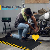 FEATOL Anti Fatigue Mat Industrial, Ergonomic Standing Floor Mat for Work for Stand -Safety Support for Leg & Back Pain(Yellow Border, 20" x 59", 2PC)