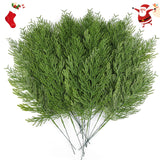 Hananona 120 Pcs Artificial Faux Greenery Sprigs and Twigs - Pine and Cedar Stems for Christmas Holiday DIY, 120 Pieces, Green